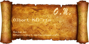 Olbort Márta névjegykártya
